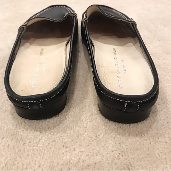 Attilio Giusti Black Leather Loafer Mules - Picture 4 of 7